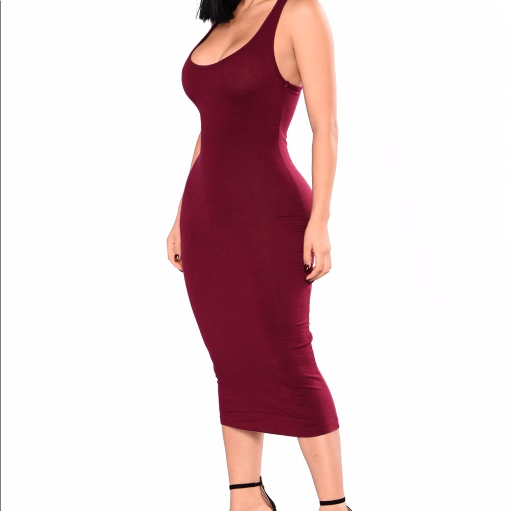 Burgundy Midi Dress